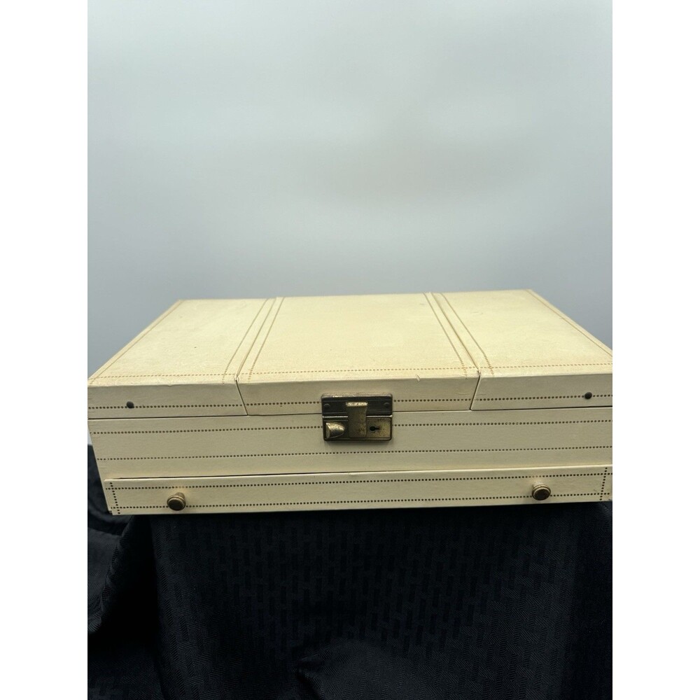 Mid Century Leatherette Jewelry Box